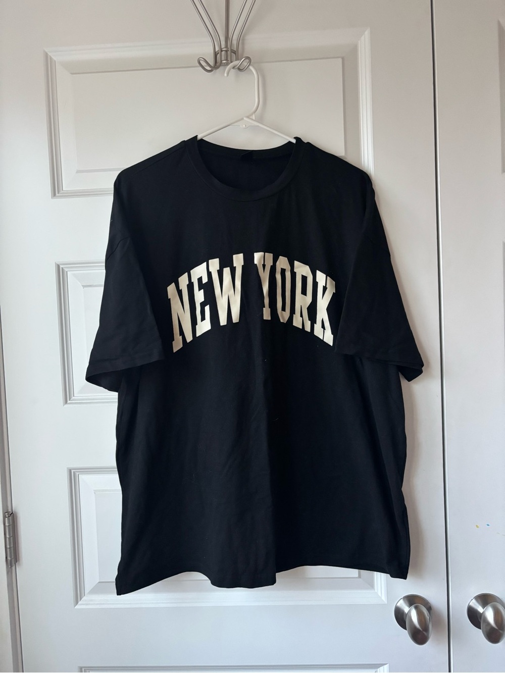 SHEIN Black Tee with Cream "NEW YORK" Graphic